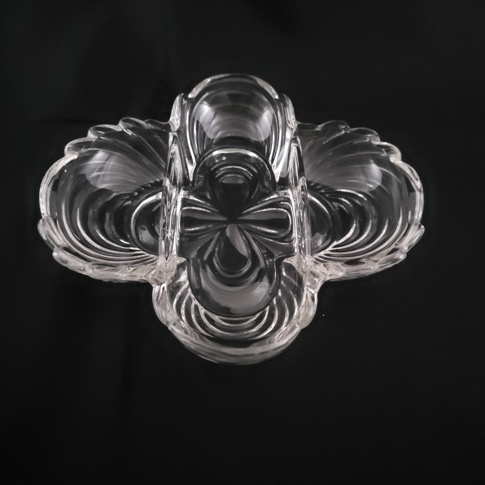 Cambridge Caprice Clear Relish Bowl Divided Plate Art Glass Vintage 8.5"